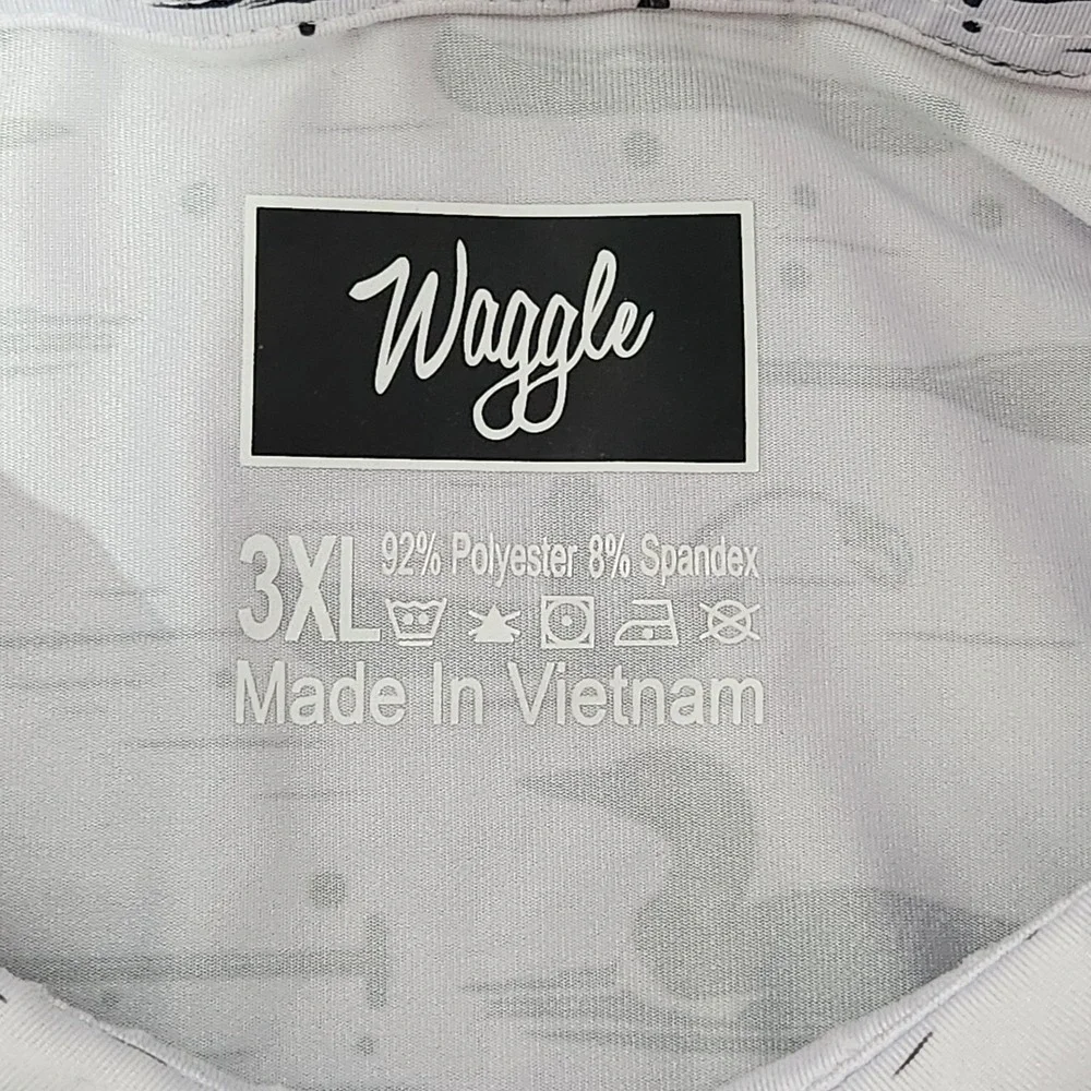 Men WAGGLE Performance Golf Polo shirt 3XL Loon Lake AOP canoe fishing Minnesota - Picture 2 of 7